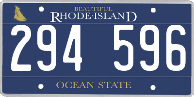 RI license plate 294596
