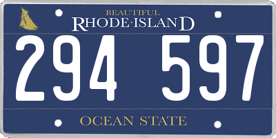 RI license plate 294597