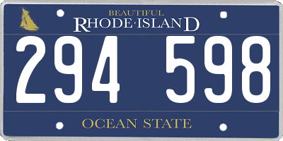 RI license plate 294598
