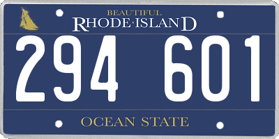 RI license plate 294601