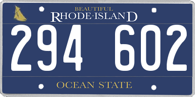 RI license plate 294602
