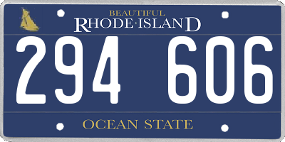 RI license plate 294606