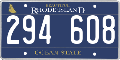 RI license plate 294608
