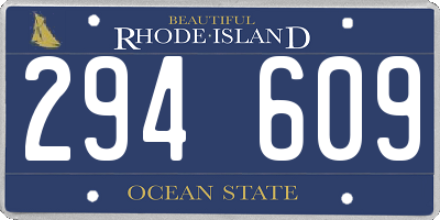 RI license plate 294609
