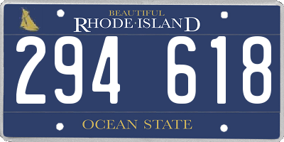 RI license plate 294618
