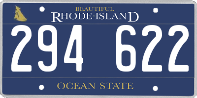 RI license plate 294622