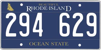 RI license plate 294629