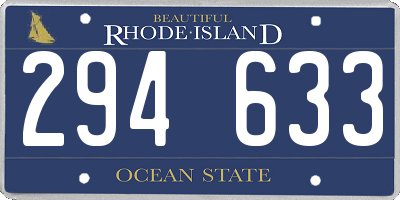 RI license plate 294633