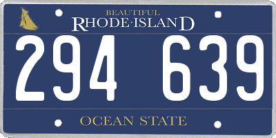 RI license plate 294639