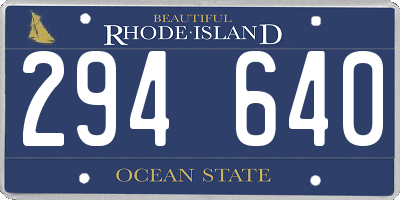 RI license plate 294640