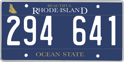 RI license plate 294641