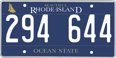 RI license plate 294644