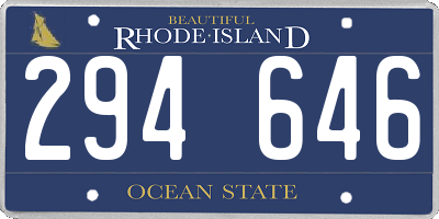 RI license plate 294646