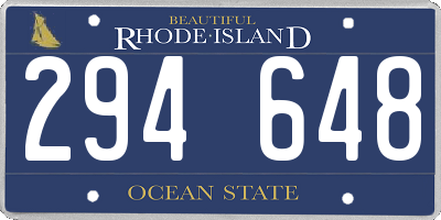 RI license plate 294648