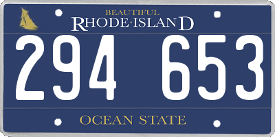 RI license plate 294653