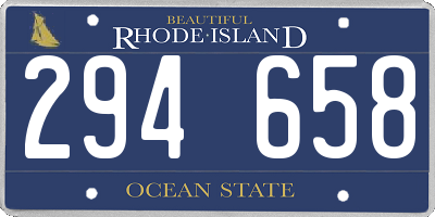 RI license plate 294658