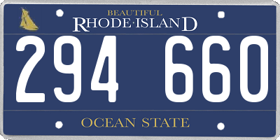 RI license plate 294660