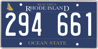 RI license plate 294661