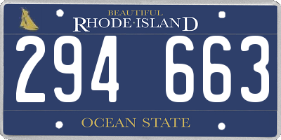 RI license plate 294663