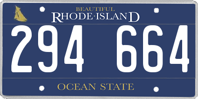 RI license plate 294664