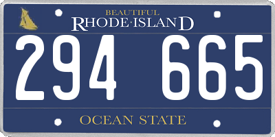 RI license plate 294665