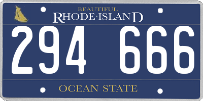 RI license plate 294666