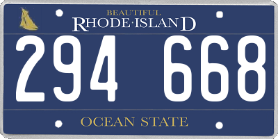 RI license plate 294668