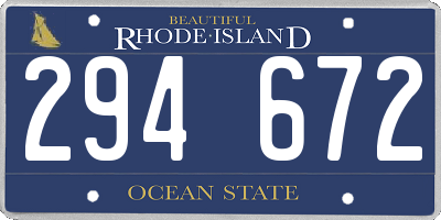 RI license plate 294672