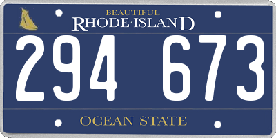 RI license plate 294673