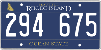 RI license plate 294675