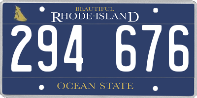 RI license plate 294676