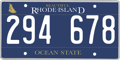 RI license plate 294678