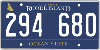 RI license plate 294680
