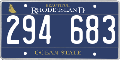 RI license plate 294683