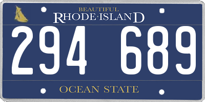 RI license plate 294689
