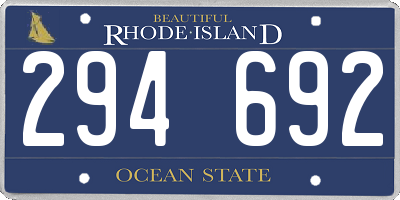 RI license plate 294692