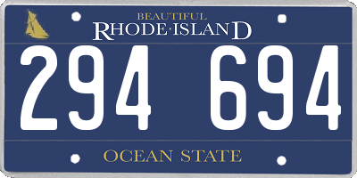 RI license plate 294694