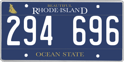 RI license plate 294696
