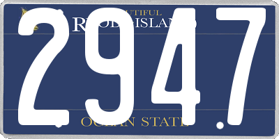 RI license plate 2947