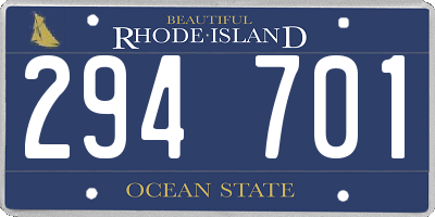 RI license plate 294701