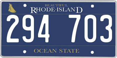 RI license plate 294703