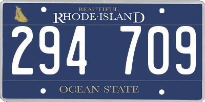 RI license plate 294709