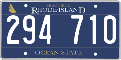 RI license plate 294710