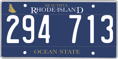 RI license plate 294713