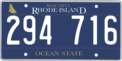 RI license plate 294716