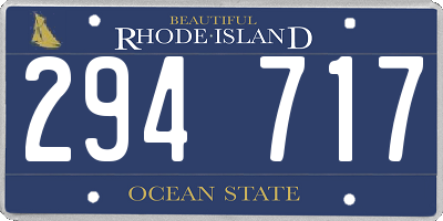 RI license plate 294717