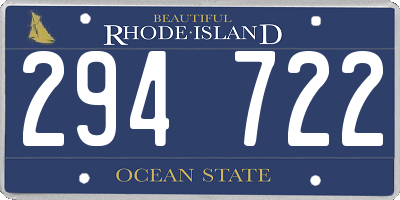 RI license plate 294722