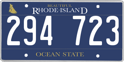 RI license plate 294723