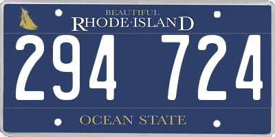 RI license plate 294724