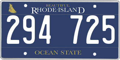 RI license plate 294725